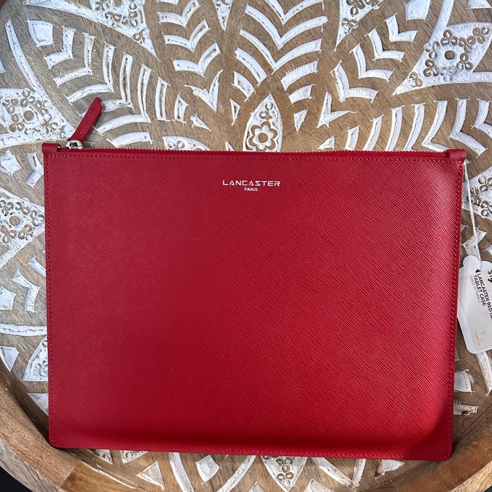 LANCASTER RED LEATHER TABLET CASE GORGEOUS 💕💕 NWT $150